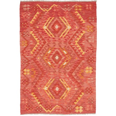 Tappeto Kilim Afghanistan rosso marrone 103x149