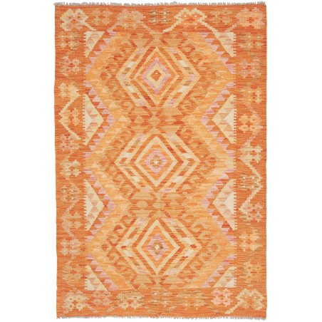 Tappeto Kilim Afghanistan arancione beige 104x152
