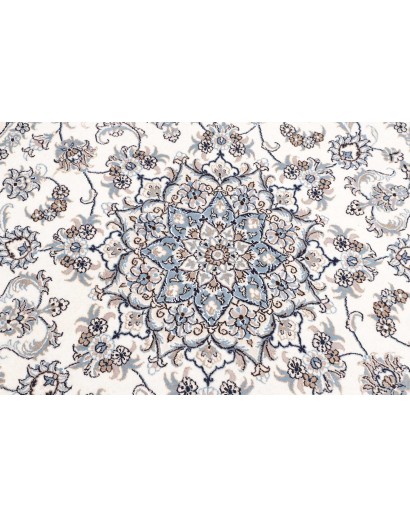 Tappeto Nain Kashmar Persia bianco grigio 202x202