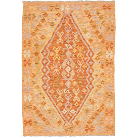 Tappeto Kilim Afghanistan arancione marrone 104x150