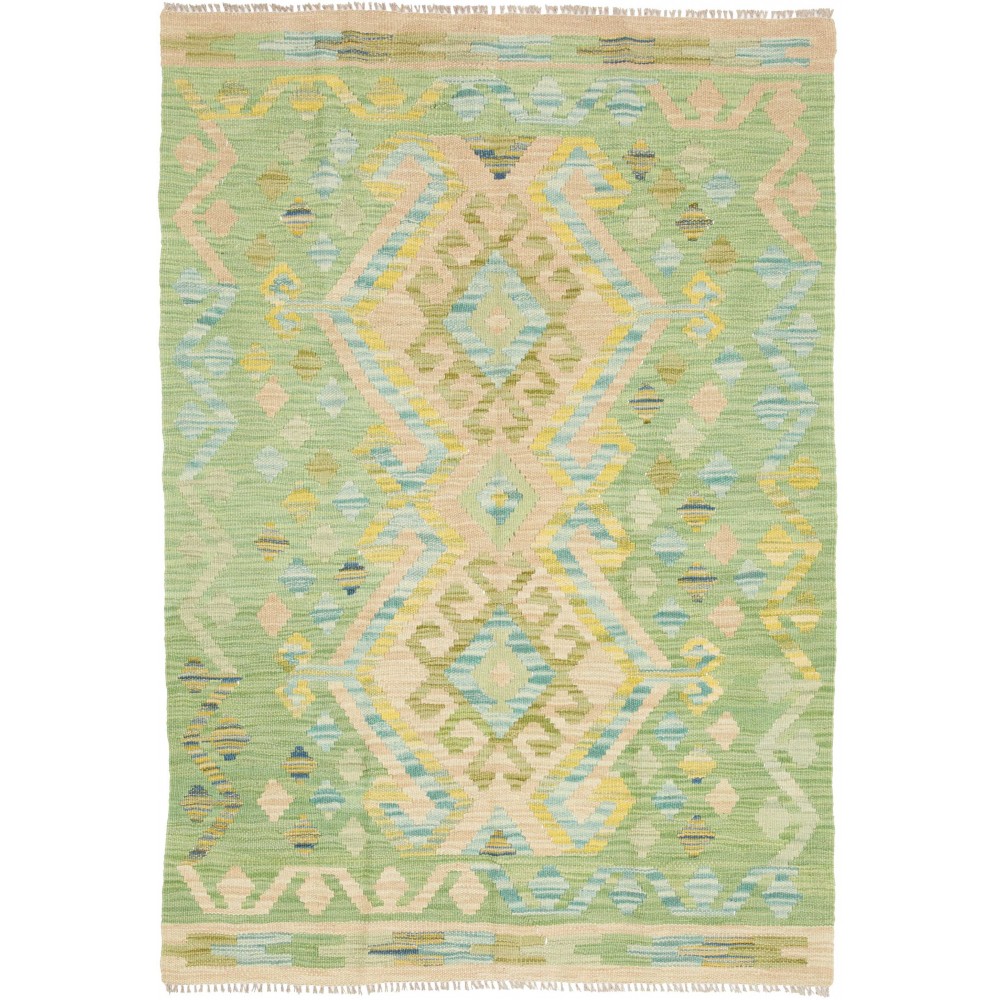 Tappeto Kilim Afghanistan marrone giallo 100x144