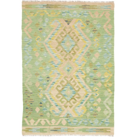 Tappeto Kilim Afghanistan marrone giallo 100x144