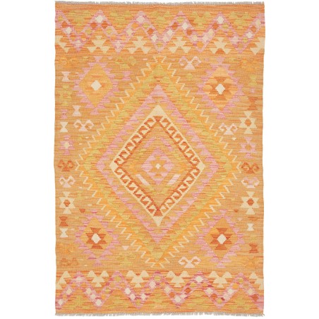 Tappeto Kilim Afghanistan arancione marrone 104x156