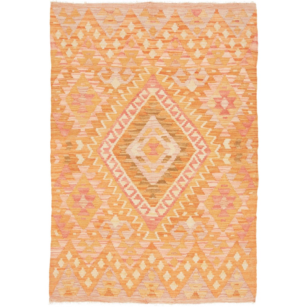 Tappeto Kilim Afghanistan marrone arancione 102x147