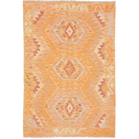 Tappeto Kilim Afghanistan marrone arancione 102x151
