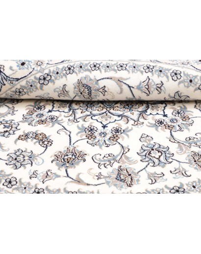 Tappeto Nain Kashmar Persia bianco grigio 202x202