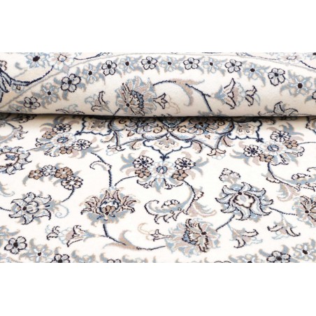 Tappeto Nain Kashmar Persia bianco grigio 202x202