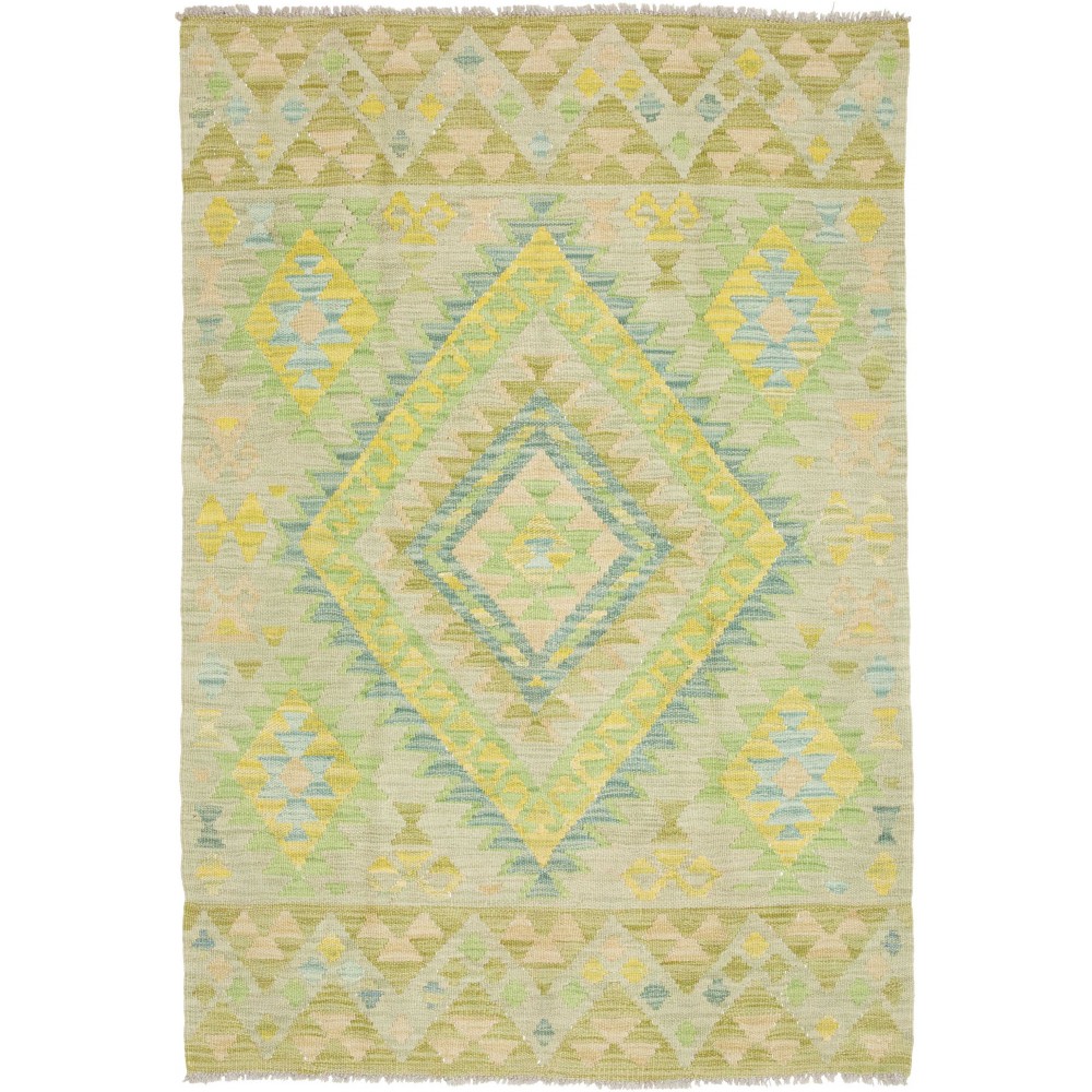 Tappeto Kilim Afghanistan marrone verde 101x148