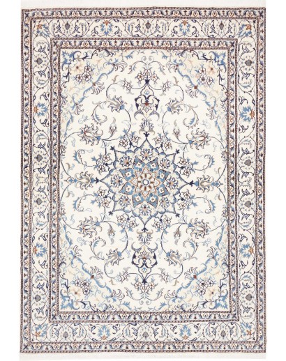 Tappeto Nain Kashmar Persia bianco grigio 167x240