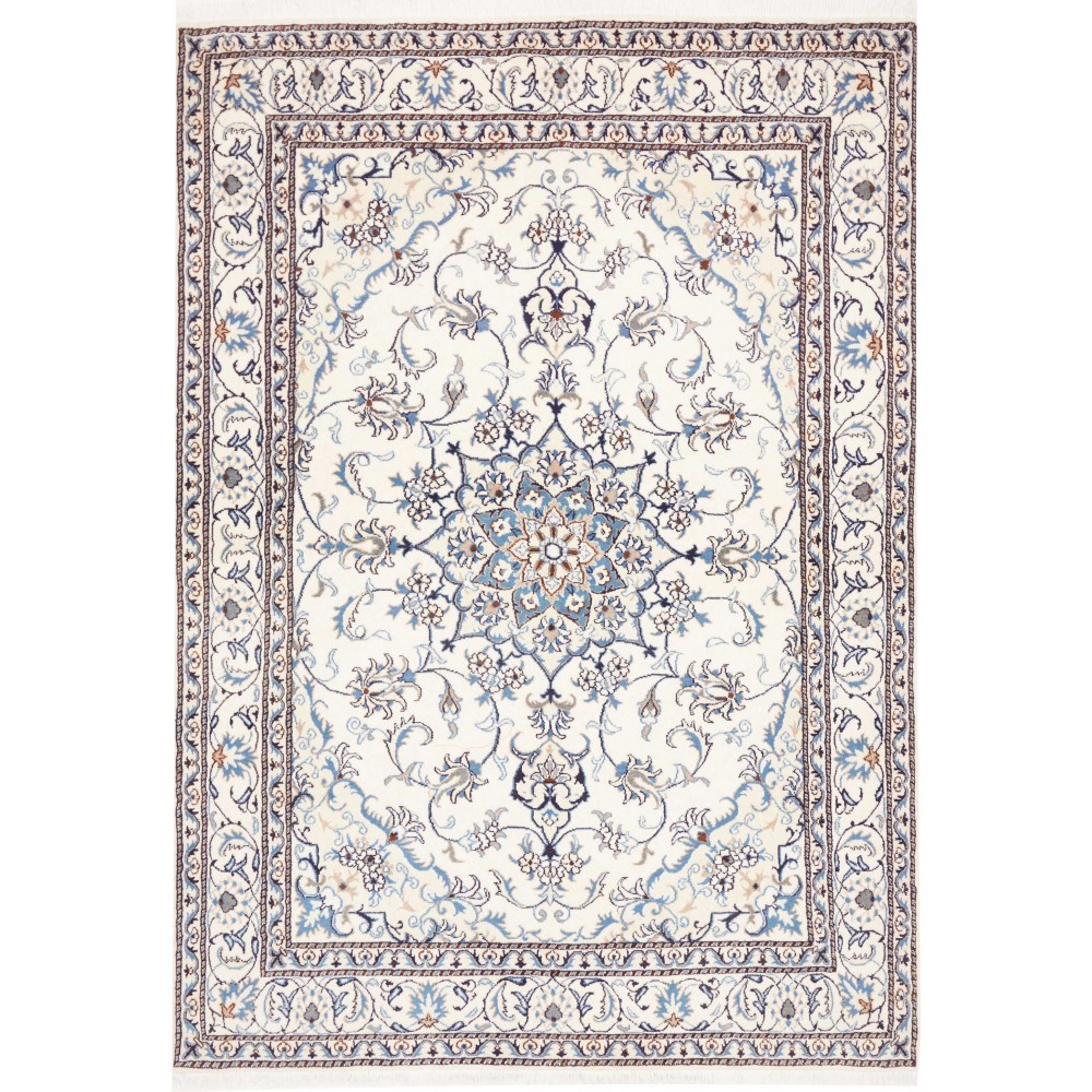 Tappeto Nain Kashmar Persia bianco grigio 167x240