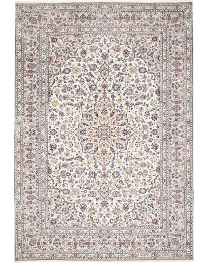 Tappeto Kashan Persia bianco azzurro 245x360