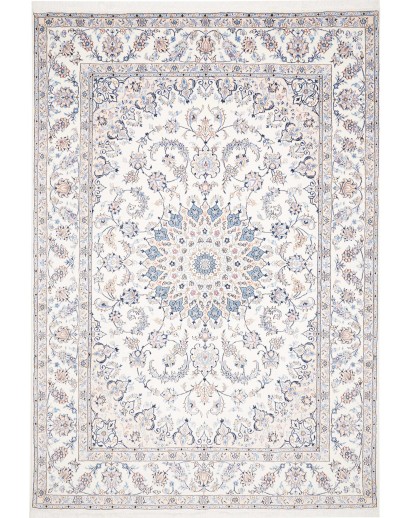 Tappeto Nain Kashmar Persia bianco grigio 252x367