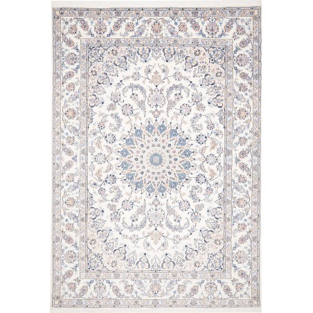 Tappeto Nain Kashmar Persia bianco grigio 252x367