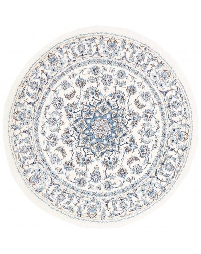 Tappeto Nain Kashmar Persia bianco grigio 189x202