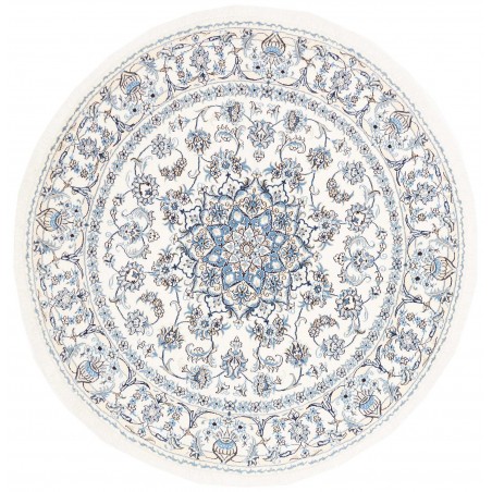 Tappeto Nain Kashmar Persia bianco grigio 189x202