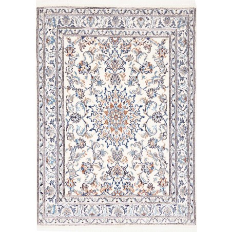 Tappeto Nain Kashmar Persia bianco azzurro 145x198