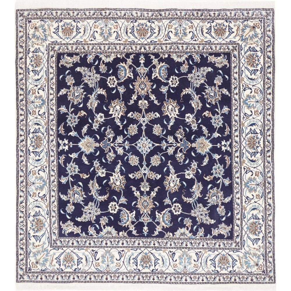 Tappeto Nain Kashmar Persia grigio azzurro 195x206