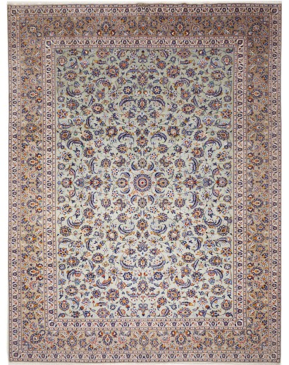 Tappeto Kashan Persia beige azzurro 305x412
