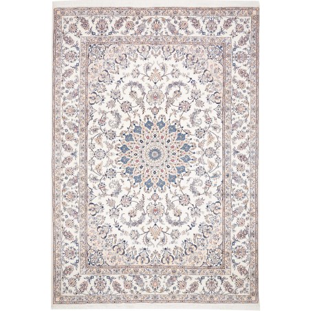 Tappeto Nain Kashmar Persia bianco marrone 252x353