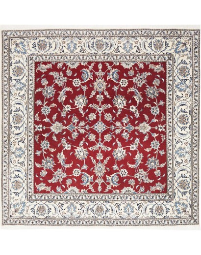Tappeto Nain Kashmar Persia bianco grigio 203x206