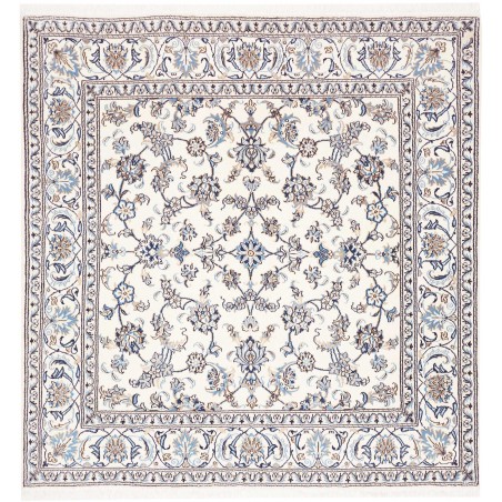 Tappeto Nain Kashmar Persia bianco grigio 198x200