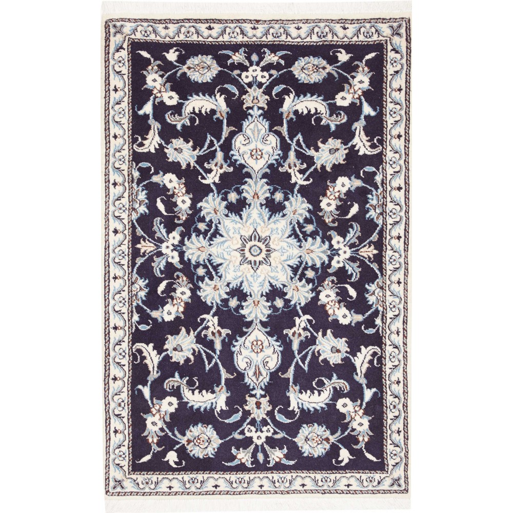 Tappeto Nain Kashmar Persia grigio azzurro 92x137