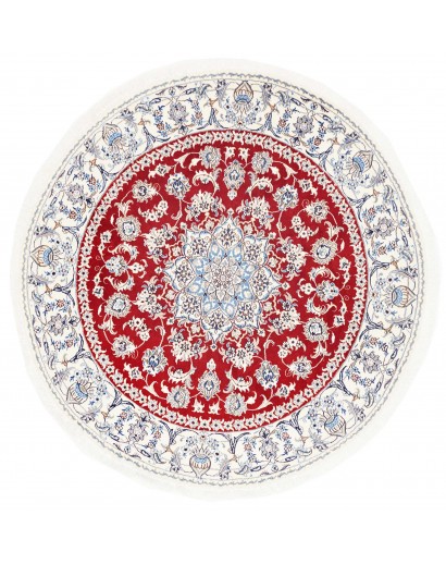 Tappeto Nain Kashmar Persia bianco marrone 195x195