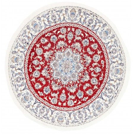 Tappeto Nain Kashmar Persia bianco marrone 195x195