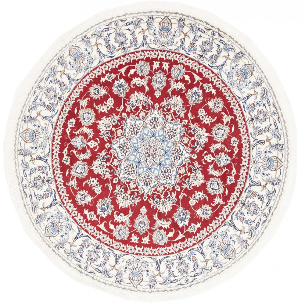 Tappeto Nain Kashmar Persia bianco azzurro 202x208