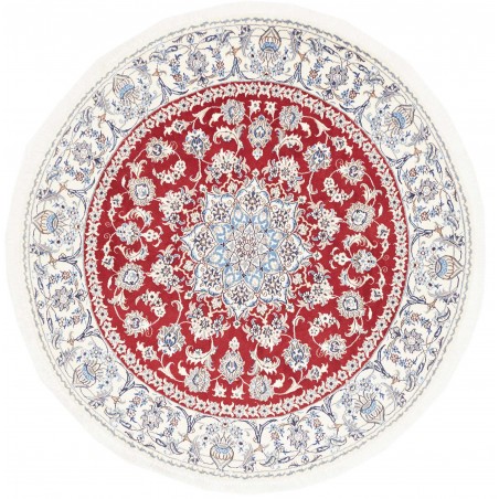 Tappeto Nain Kashmar Persia bianco azzurro 202x208