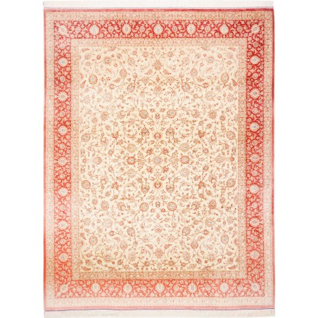Tappeto Ghom seta Persia giallo rosso 191x248