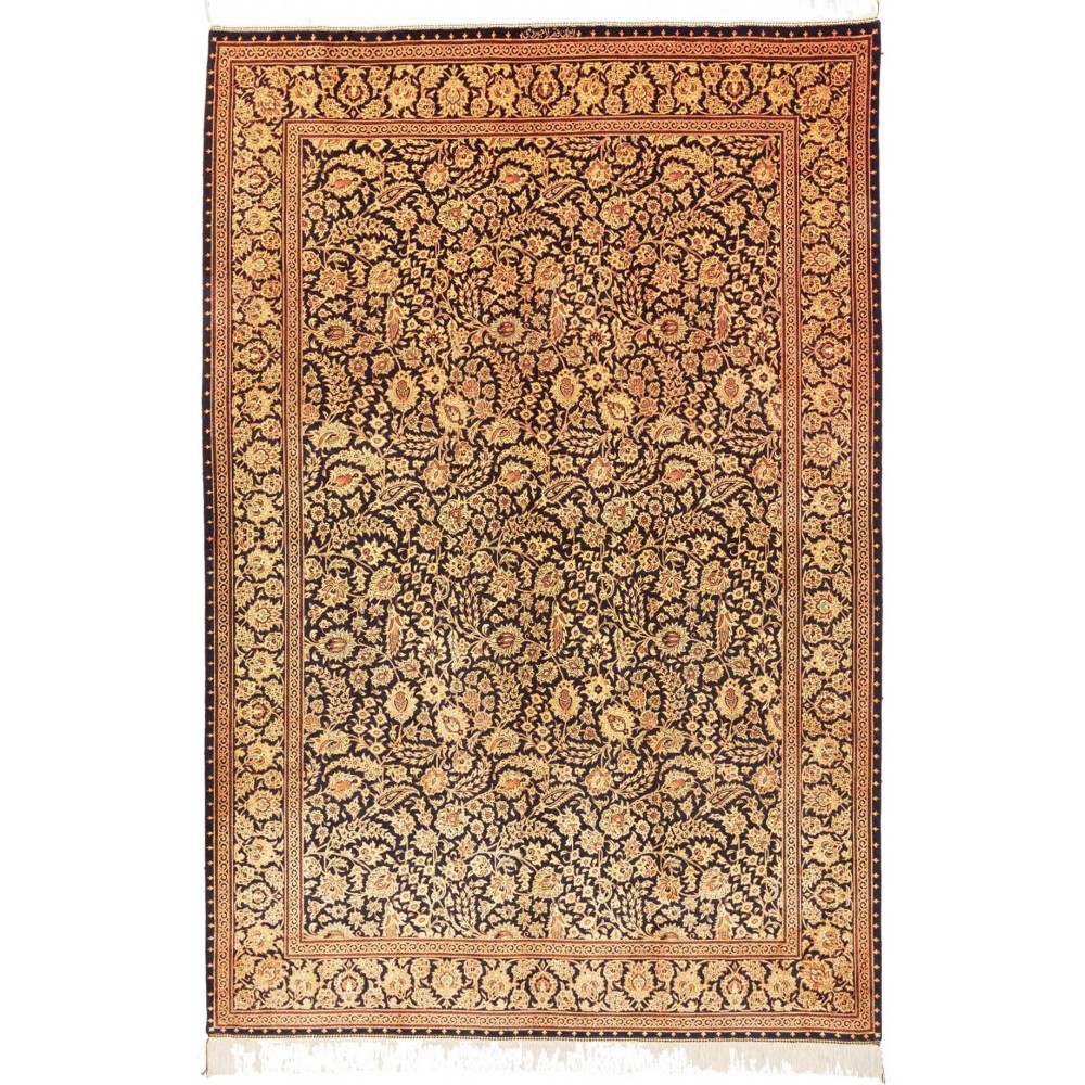 Tappeto Ghom seta Persia marrone 135x203