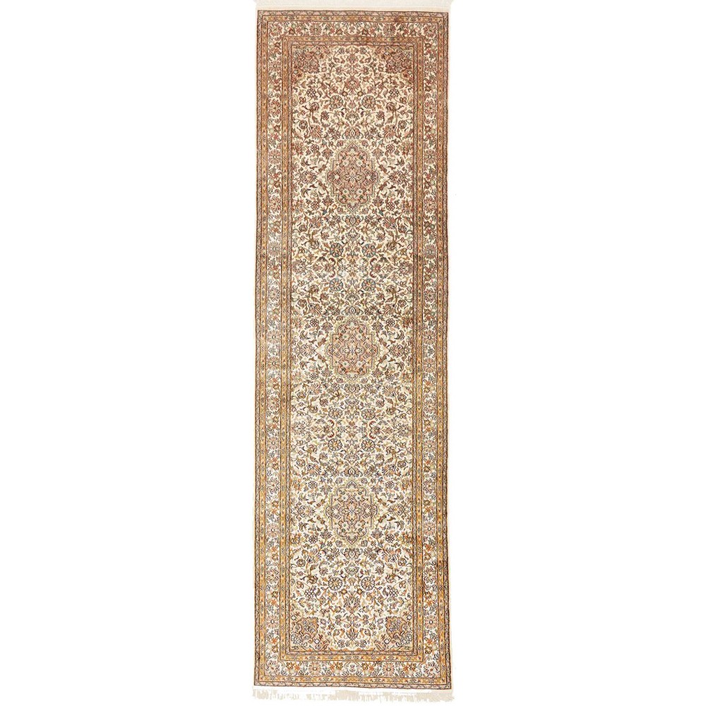 Tappeto Kashmir India giallo verde 78x272