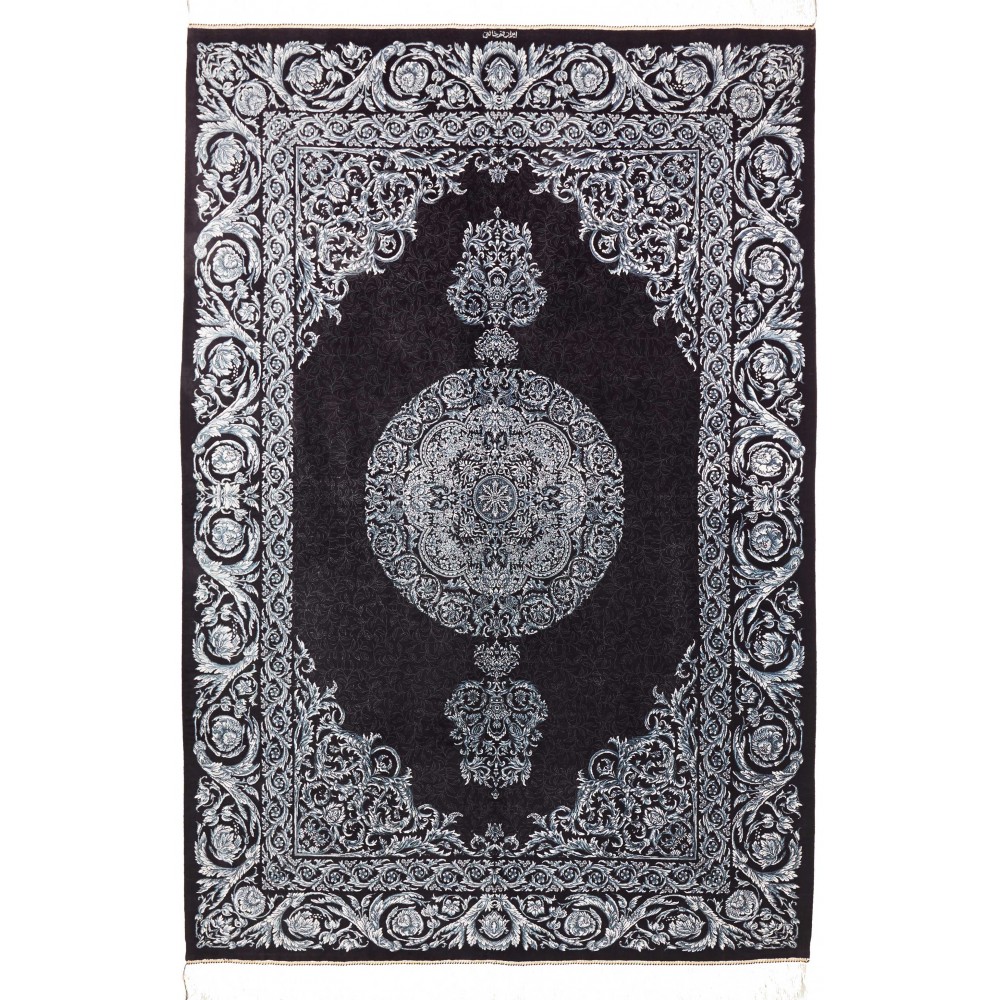 Tappeto Ghom seta Persia bianco 135x200