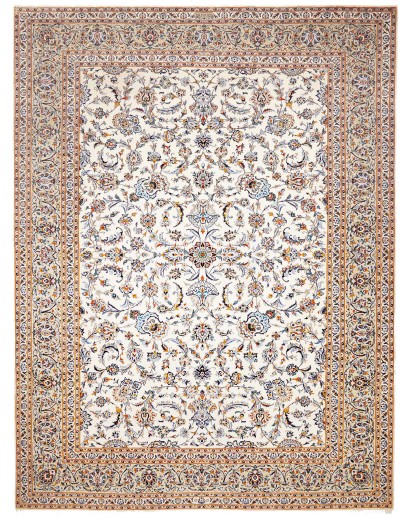 Tappeto Kashan Persia bianco grigio 305x407