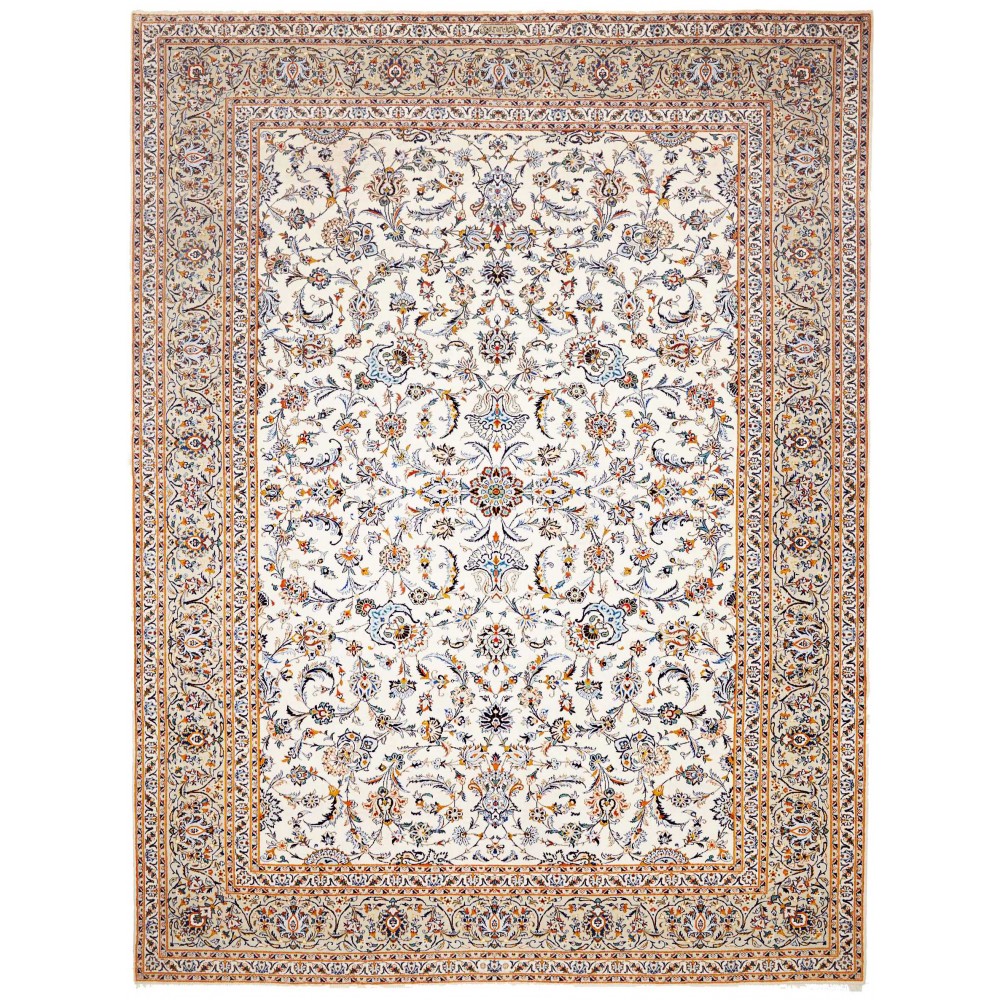 Tappeto Kashan Persia bianco grigio 305x407