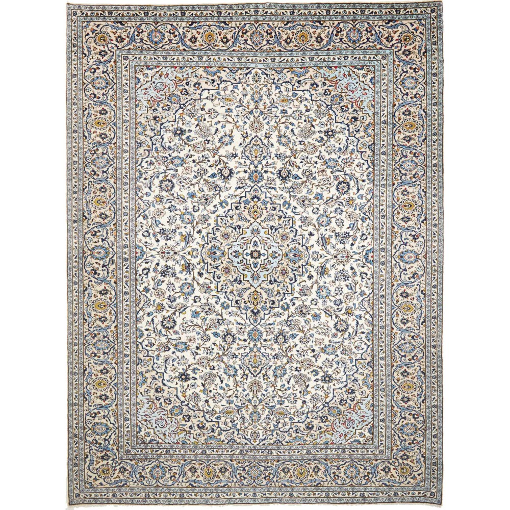 Tappeto Kashan Persia bianco verde 302x407
