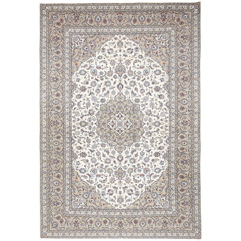 Tappeto Kashan Persia bianco grigio 250x365