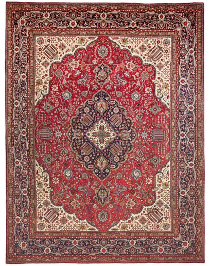 Tappeto Tabriz Persia marrone giallo 300x400