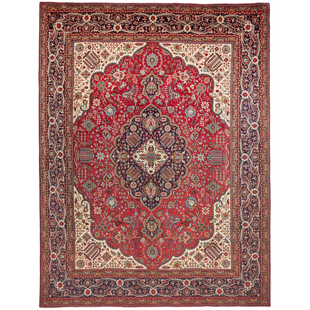 Tappeto Tabriz Persia marrone giallo 300x400
