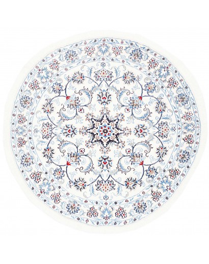 Tappeto Nain Kashmar Persia bianco azzurro 148x148