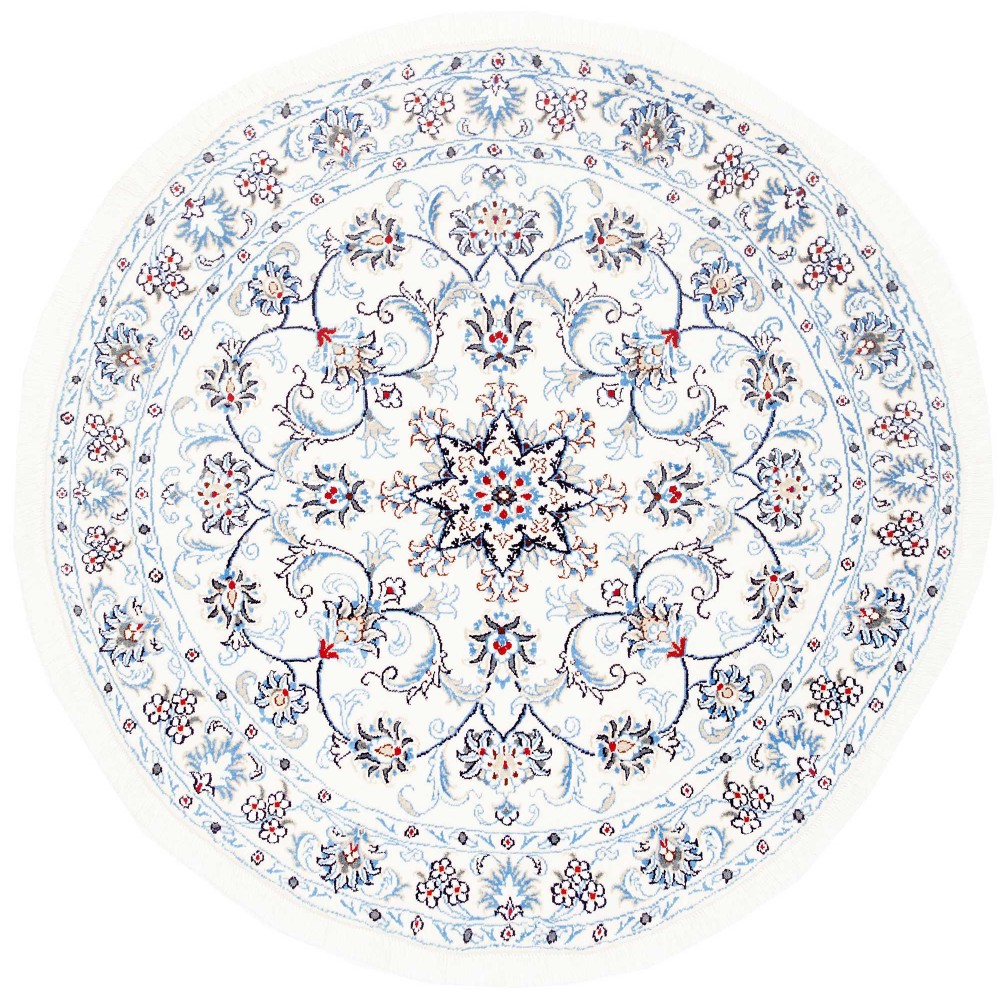 Tappeto Nain Kashmar Persia bianco azzurro 148x148