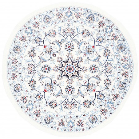 Tappeto Nain Kashmar Persia bianco azzurro 148x148