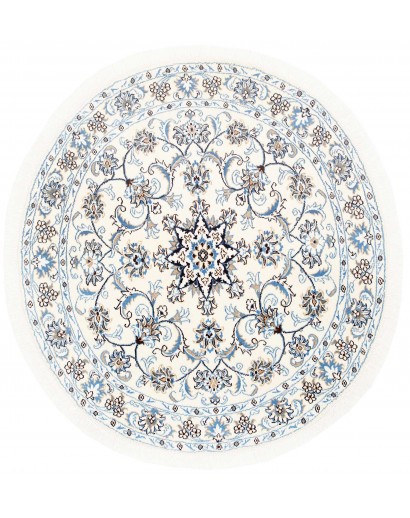 Tappeto Nain Kashmar Persia bianco grigio 138x146