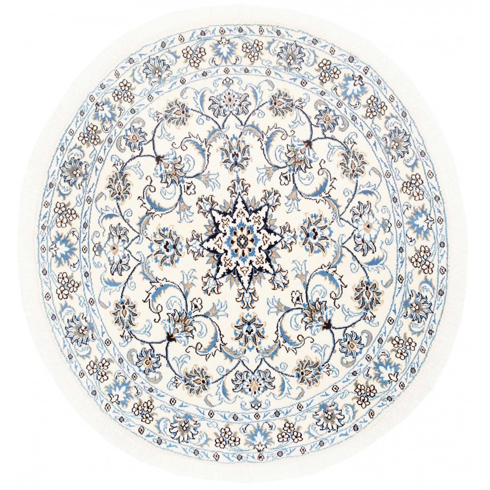 Tappeto Nain Kashmar Persia bianco grigio 138x146