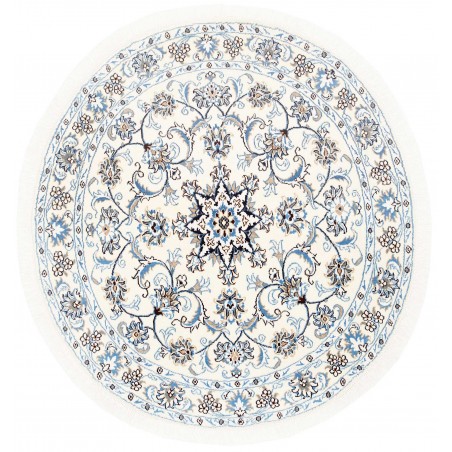 Tappeto Nain Kashmar Persia bianco grigio 138x146
