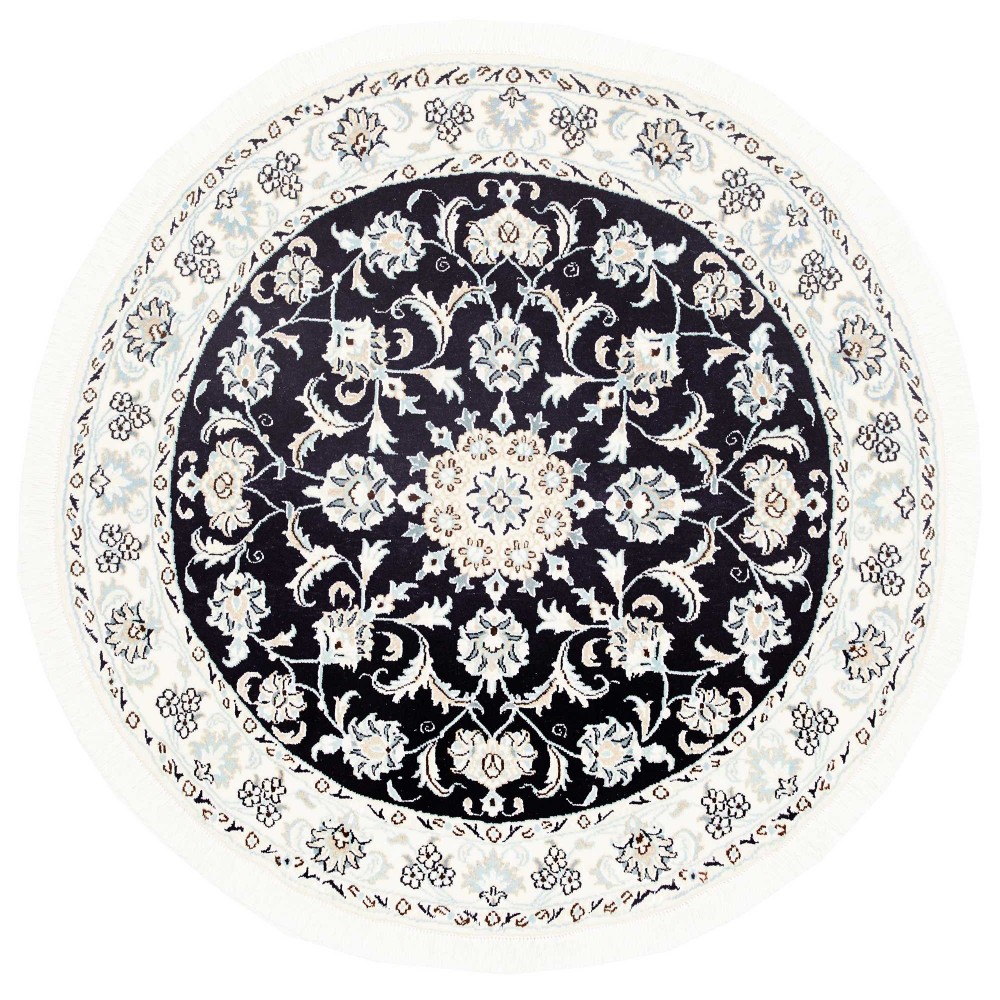 Tappeto Nain Kashmar Persia beige blu 140x140
