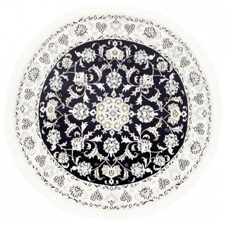 Tappeto Nain Kashmar Persia beige blu 140x140
