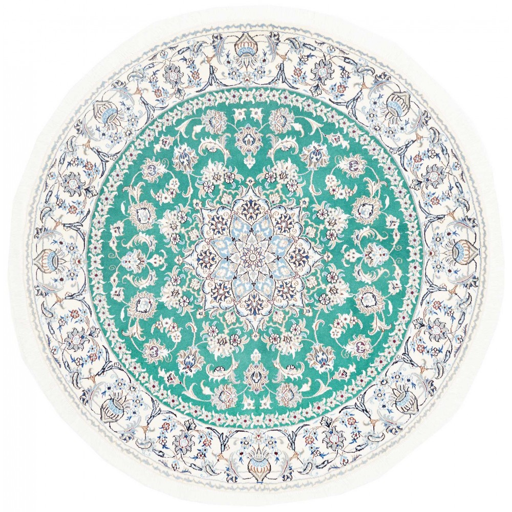 Tappeto Nain Kashmar Persia blu 197x200