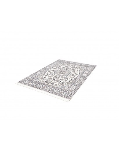Tappeto Nain Kashmar Persia bianco grigio 145x195